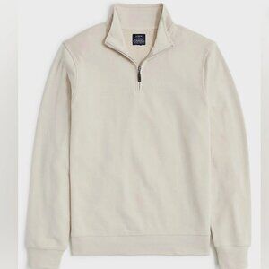 J Crew Performance Bird's Eye Half Zip - Size Small, Paper Birch White -LIKE NEW